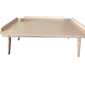 Vintage Wood Breakfast Tray Bed Tray Lap Desk With Folding Legs Pink